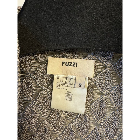 FUZZI Silk Taupe Yarn Open Lace Cardigan SZ S Made in Italy EUC - Picture 8 of 8